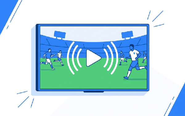 Smart TV showing a generic live sports scene, streaming games without blackouts